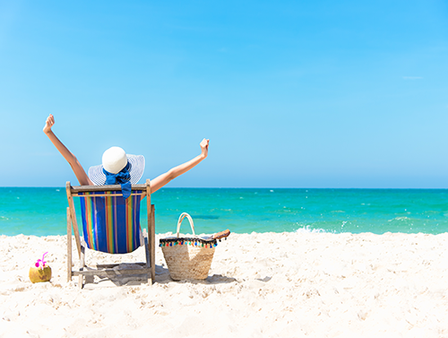 Retired couple at the beach